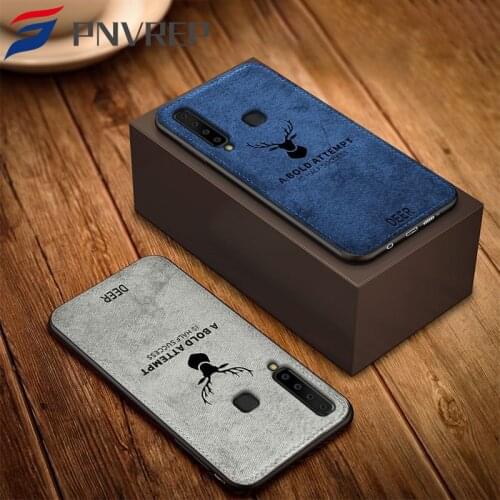 Cloth Texture Case For Samsung Galaxy A01 A21 A21S A31 A41 A51 A71 5G A11 Deer Patterned Soft Silicone Frame Fabric Back Cover