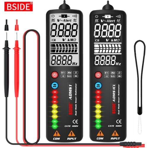 BSIDE Digital Multimeter Voltage Smart Tester 2.4"LCD Non contact Live wire Indicator Automatic multimetro digital profe Tester