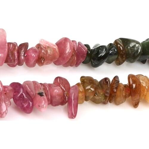 NiceBeads 5-8mm Multi Colored Tourmaline Gravel Beads Natural Chip Beads For Jewelry Making Beads Strand Making