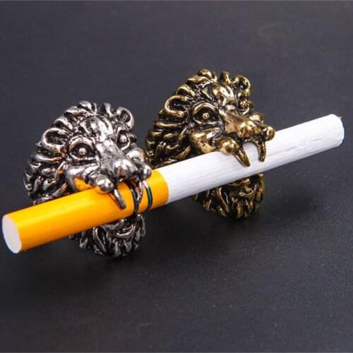 New Smoke Lion Design cigarette holder Rack Stand Finger Ring gadgets for men Smoking Pipe Smoking Accessories