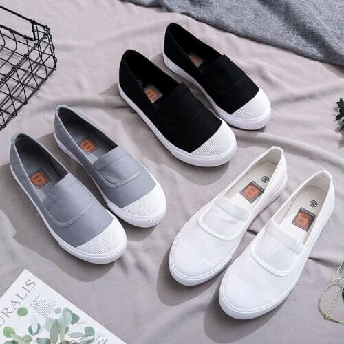 HKXN 2020 Spring New Style Slip-on Mens Canvas Shoes A Pedal Korean-style Asakuchi Students Flat Loafers Stylish Casual Shoes T