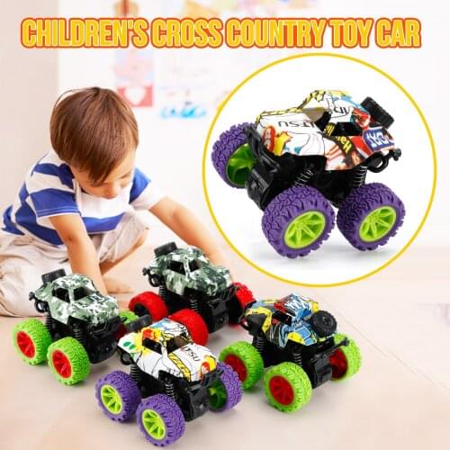 Inertia Four-Wheel Drive Off-Road Vehicle Simulation Model Toy Baby Car Model Pull back vehicles Inertia SUV Stunt Car for Kids