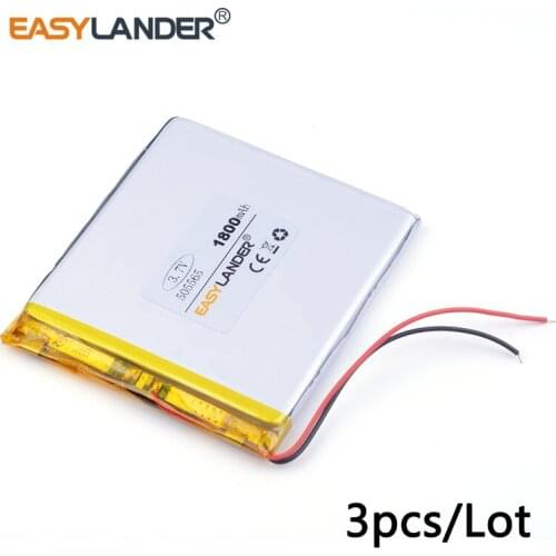 3pcs /Lot 3.7v lithium Li ion polymer rechargeable battery 1800mAh 505565 For Mp3 MP4 MP5 GPS PSP mobile bluetooth PDA Tools