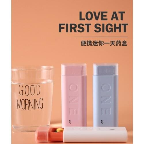 Small Medicine Box Portable Dispensing Portable Pill Box Tablets Bottle Sealed Morning, Middle and Night