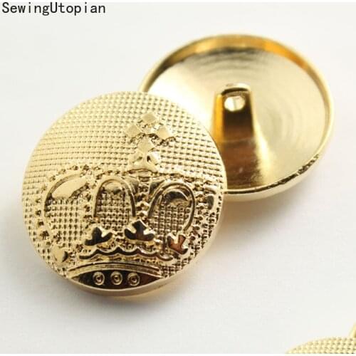 10PCS Metal Crown Buttons Wholesale Spot Coat Trench Clothes Shirt Sewing Gold Button for Dress 11.5MM 15MM 18MM 20MM 23MM 25MM
