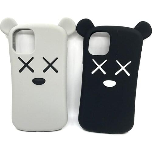 Cute 3D Black Bear Phone Case For iPhone 11 Pro Max X XS Max XR 8 8plus 7 7plus 6 6S Plus Funny Cartoon Soft Silicone Cover