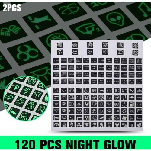 2Pc 120 Sticker Rocker Switch Label Decal Circuit Panel Luminous Sticker For Car Marine Boat Truck Instrument Switch Relay Decor
