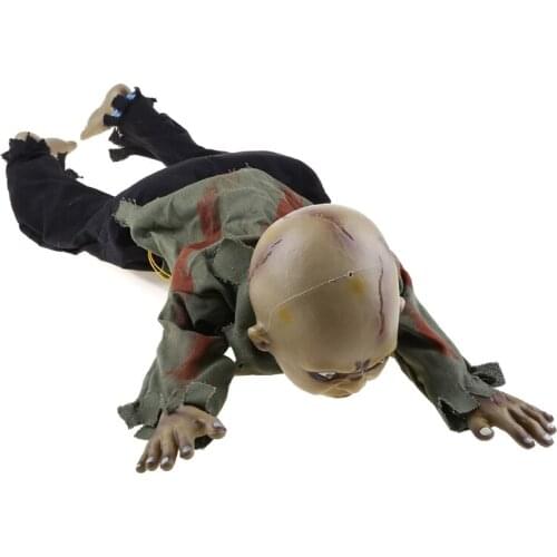 2021 New Animated Crawling Baby Zombie Scary Ghost Babies Doll Haunted Halloween Decor Props Supplies
