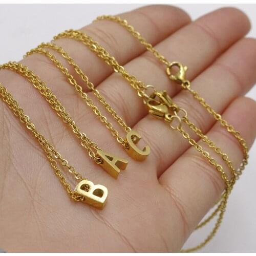 Stainless Steel Initial Necklace A-Z Letter Necklace Necklaces For Women Bridesmaid Gift