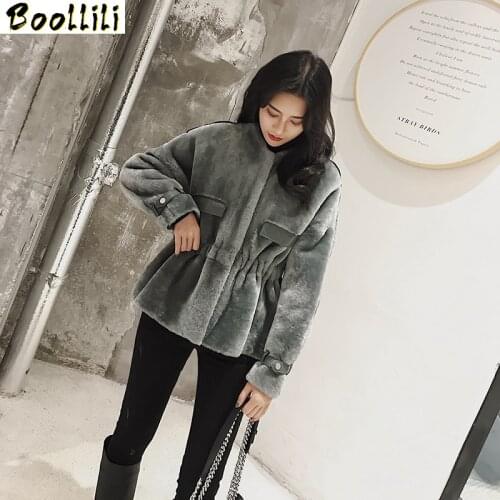 Boollili Natural Fur Coat Women 100% Wool Jacket Women Clothes 2020 Parka Real Fur Winter Coat Women Real Leather Jacket
