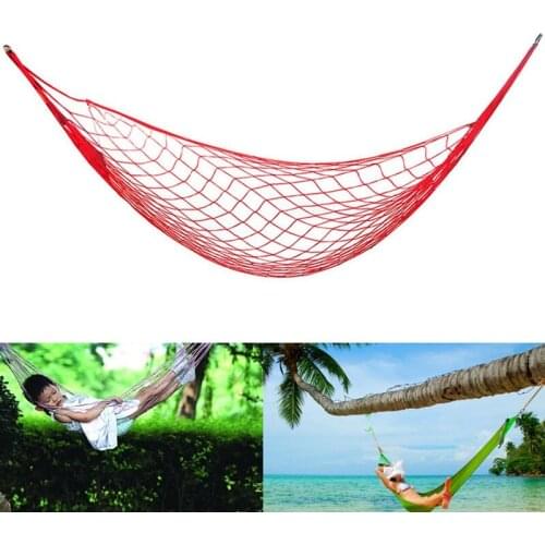 Portable Garden Nylon Hammock swingHang Mesh Net Sleeping Bed Hamaca For Outdoor Travel Camping Hamak Blue Green Red Hamac