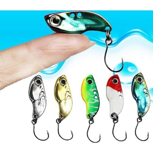 News 1Pcs 2.5g 2.8cm Mini vib Crankbait Fishing Lure Lead with One Hook Metal Lures Hard Bait Spoon Artificial Freshwater Bait