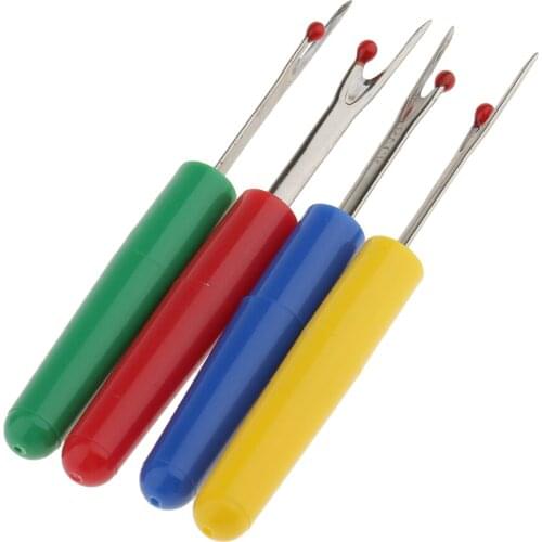 Seam Ripper Stitch Unpicker, Pack of 4, Unpicking Tool for Seams, Hemlines, Pockets, Sewing, Embroidery and Needle Crafts