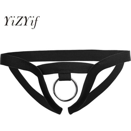 YiZYiF Sexy Thong Men Crotchless G-string Homme Jockstrap Gay Underwear Sissy Stretchy O-Ring Male Lingerie Bikini Underpants