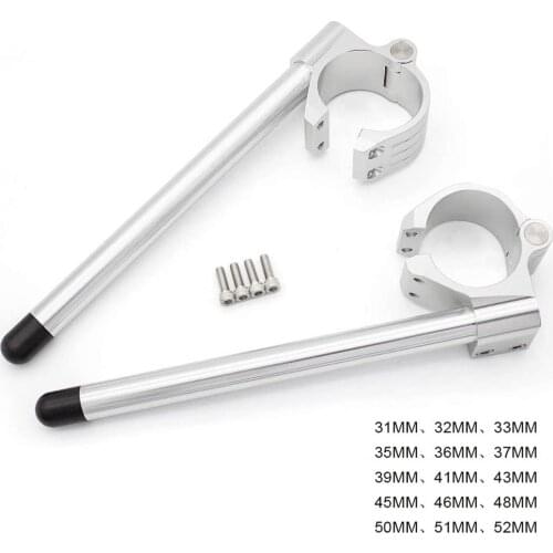 Universal Motorcycle Racing Adjustable Handlebar 22mm 7/8'' Chrome Clip On Ons Fork Handle Bar for Cafe Racer Motorbike
