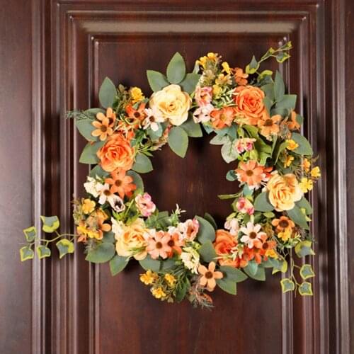 Front Door Wreath Peony Daisy Garland Home Decor Wall Party Photograph Props