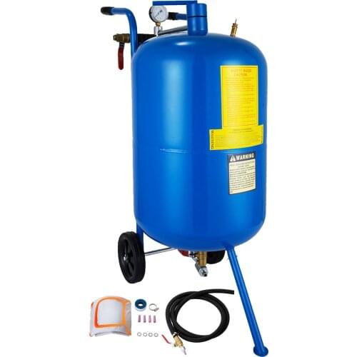VEVOR 75L Sandblaster 16.5 Gallon Heavy Duty Steel Abrasive Sand Blaster with Sand Blasting Gun Mobile Sand Blasting Machine