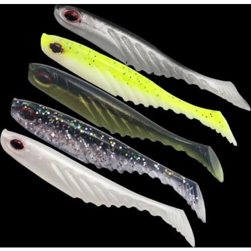 WALK FISH 5PCS/Lot 70mm 2.6g Soft Bait Minnow Swimbait Crazy Shiner Fishing Lure Soft Bait Silicone Bass Pike Fishing Tackle