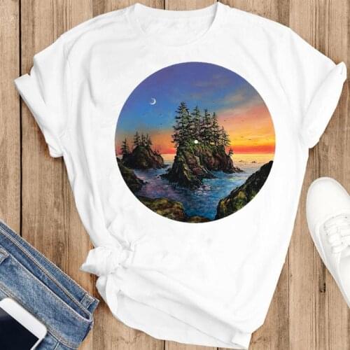 Women Graphic Holiday Happy Time 2021 Clothing Fashion Print Short Sleeve Summer Female Clothes Tops Tees Tshirt T-Shirt