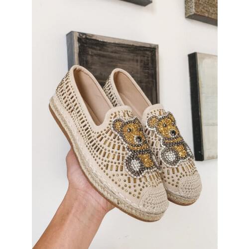 Shoes Woman Flats Round Toe Crystal Casual Female Sneakers Slip-on Clogs Platform Shallow Mouth Dress New Rhinestone Slip