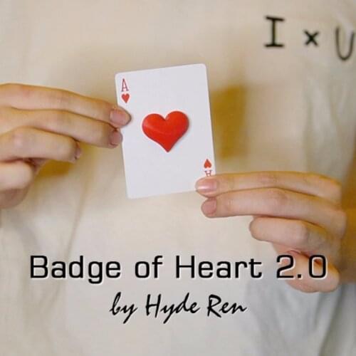 Badge of Heart 2.0 by Hyde Ren Gimmick Close up Performer Magic Tricks Magician Street Stage Magic Card Magia Beginner Funny