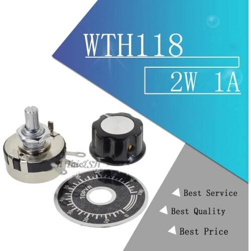 1 set WTH118 DIY Kit Parts 2W 1A Potentiometer 1K 2.2K 4.7K 10K 22K 47K 100K 470K 1M