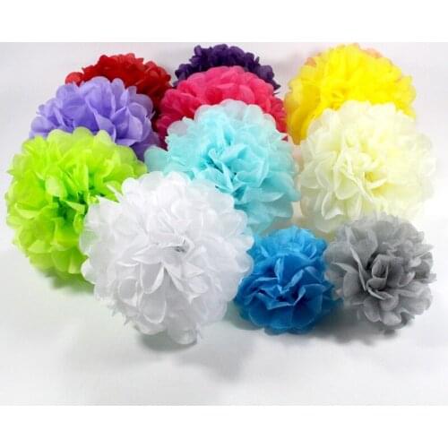 1PCS 4/6/8/10/12 inch Tissue Paper Pom Poms DIY Craft Paper Flower Balls For Birthday Wedding Home Decorations Flowers