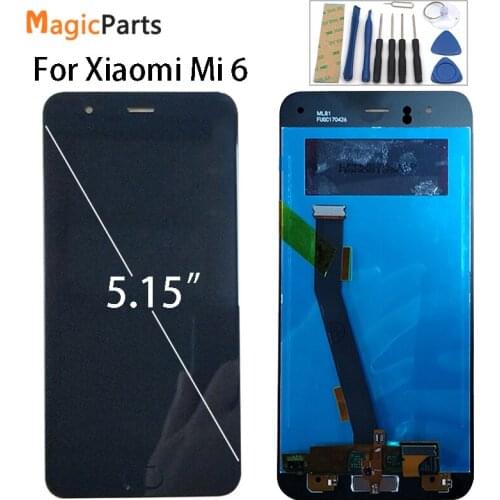 100% Tested OK For Xiaomi Mi6 Mi 6 LCD Display+Touch Screen Screen Digitizer Assembly Replacement With Fingerprint Sensor