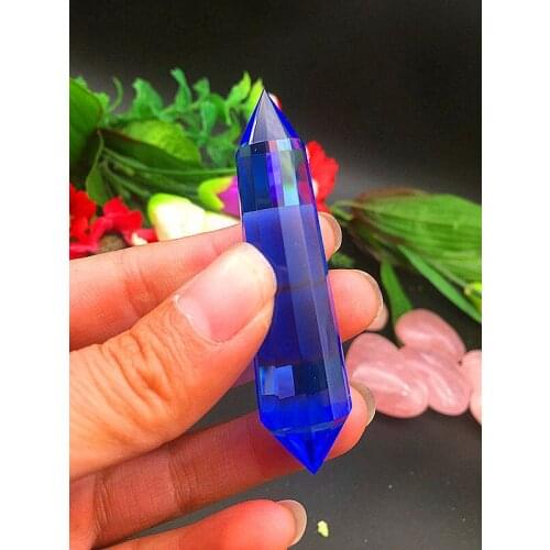 12-sided quartz crystal blue obelisk reiki healing chakra natural stone and mineral Christmas gift