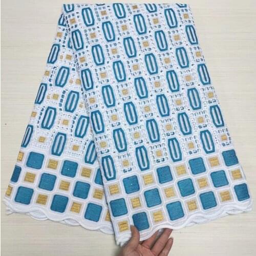 2021High Quality African Nigerian Prom Dress Damask Guipure Party Gown Swiss Cotton Tulle Lace Fabric 2.5Yards