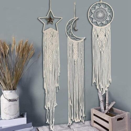 HGHO Dream Catcher Dream Catcher Wall Decor Hanging Wall Decor Wall Hanging Sun Moon Star Decoration Craft Gift 3Pcs