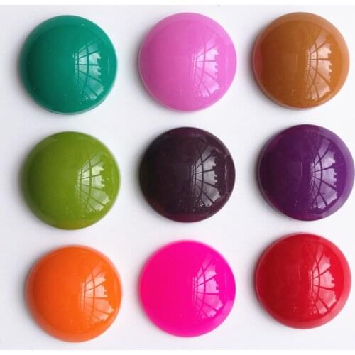 50 Pieces/lot Resin Stone Diameter 10mm Round 10 Colors Cabochon Domes Flat back beads DIY Jewelry Finding Pendant Settings