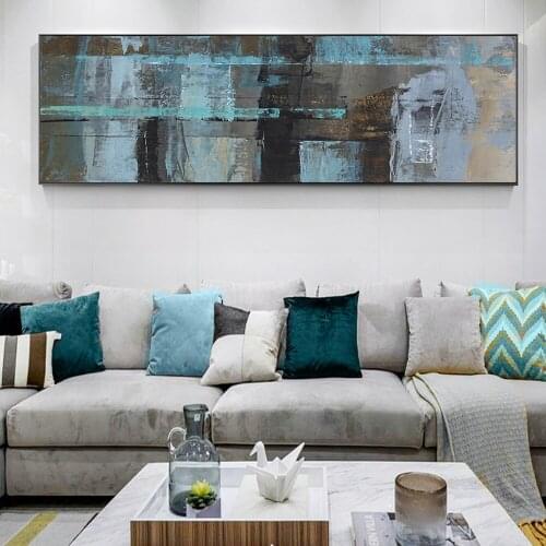 Turquoise Color Abstract large size diamond painting picture of rhinestones 3d diy Diamond embroidery Mosaic Painting Wall Art