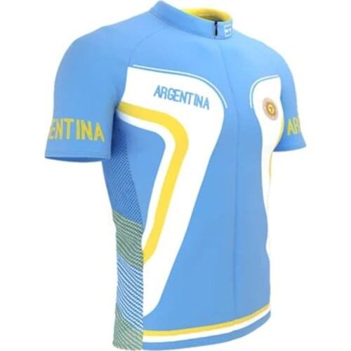 Argentina 2020 Mens classic cycling team Blue short sleeved bike Road Mountain Race Clothing Maillot outdoor bike clothing