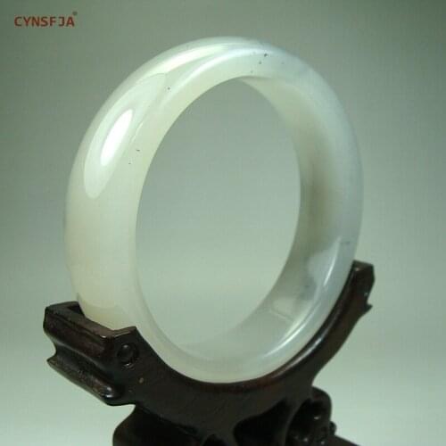 CYNSFJA Real Rare Certified Natural Hetian Jade Womens lucky Amulets Jade Bracelet Bangle Size 58.6mm High Quality Best Gifts