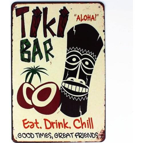 Bar Decor Eat Drink Chill Tin Sign Metal Wall Plaque vintage wall decor metal decor outdoor decor