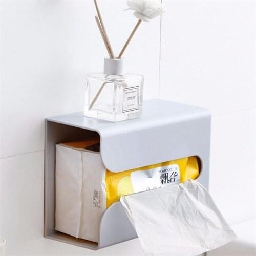 Simple Toilet Paper Holder Wall Mounted Plastic Portable Toilet Roll Rack WC Shelves Storage Box Livingroom Bathroom Accessories