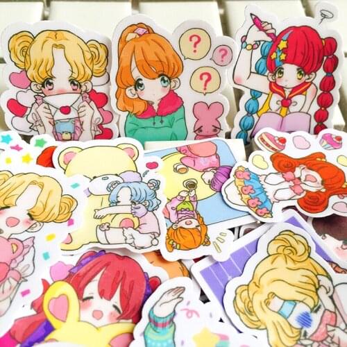 40PCS Cartoon girl Stickers Crafts And Scrapbooking stickers kids toys book Decorative sticker DIY Stationery