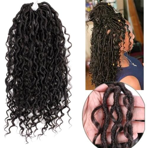 River Goddess Locs Synthetic Crochet Braid Hair Goddess Faux Locs Ombre Curly Soft Dreadlocks Hair For Braiding Hair Extensions