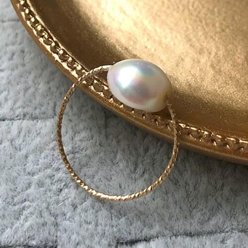 Natural Baroque Pearl Rings 14K Gold Filled Knuckle Ring Mujer Bague Femme Handmade Minimalism Jewelry Boho Rings for Women