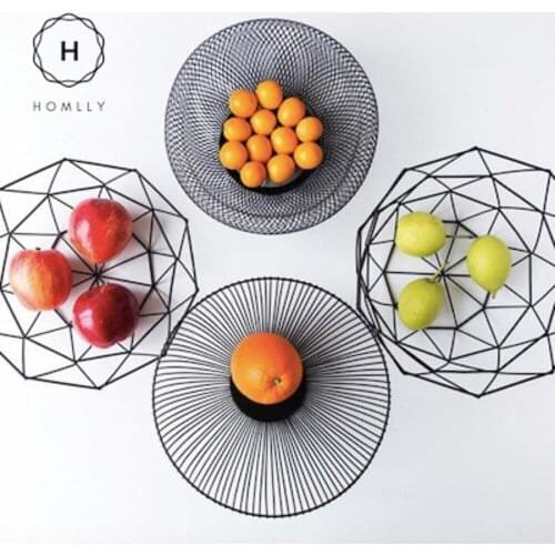 Homlly Black Wire Fruit Storage Basket
