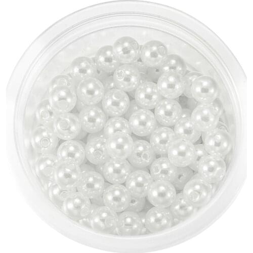 1000Pcs 3-20mm White Round Pearl Beads For Jewelry Marking Loose Spacer Beads Bracelet Necklace Charm Jewelry Findings Supplies