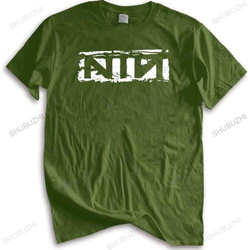 Cotton Tshirt Men Crew Neck Tops Nine Inch Nails NIN Trent Reznor Industrial Distressed Unisex Teeshirt Euro Size