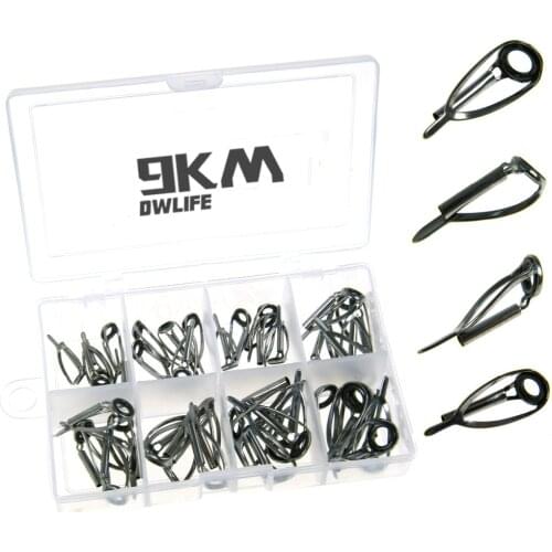 Fishing Rod Tip Repair Kit 40Pcs Saltwater Fishing Rod Tips Rings Freshwater Fishing Stainless Steel Ceramic Ring Replacement