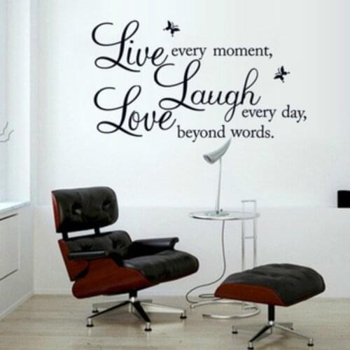DIY Wall Art Decal Decoration Fashion English Wall Stickers Home Decor Wallpaper Live Laugh Love Home Decor Living Room