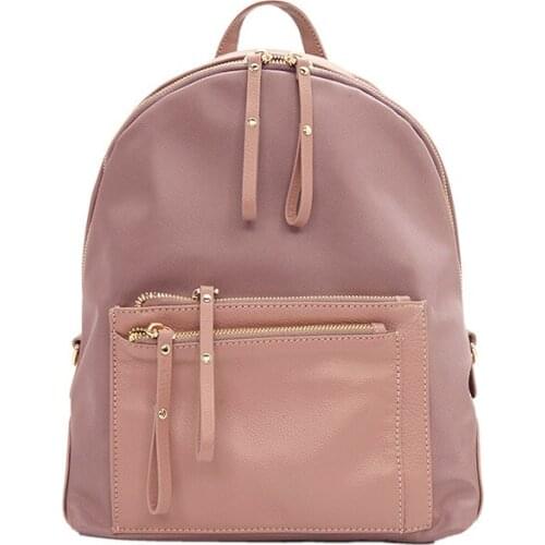 New To Dirty Pink Size Texture Fried Waterproof Cloth Face Light Backpack Bag for Women