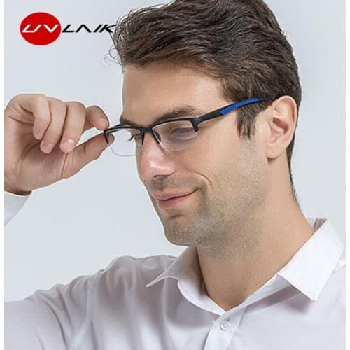 UVLAIK Women Ultra-light rectangle half frame reading glasses Men Brand transparent eyeglasses 1.0 1.5 2.0 2.5 3.0 3.5 4.0