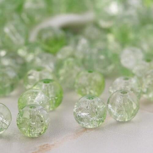 Wholesale mint white Two-Tone Color Cracked Glass Losse Round Beads For Jewelry Making Bracelet Earrings Charms Necklace 6/8/10m