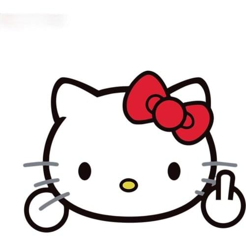 LLY-0599 Personality Stickers Cute Cat KITTY Middle Figure Cartoon 3D Sticker PVC Cars Motorcycle Waterproof Creativity Decal