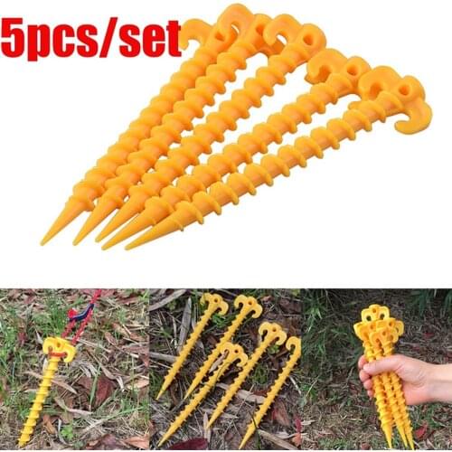 Tent Nail Outdoor Screw Peg Nylon 5pcs Convenient Claw Screw Nail Professional Moisture Pad Camping Tent Spiral Ground Nails